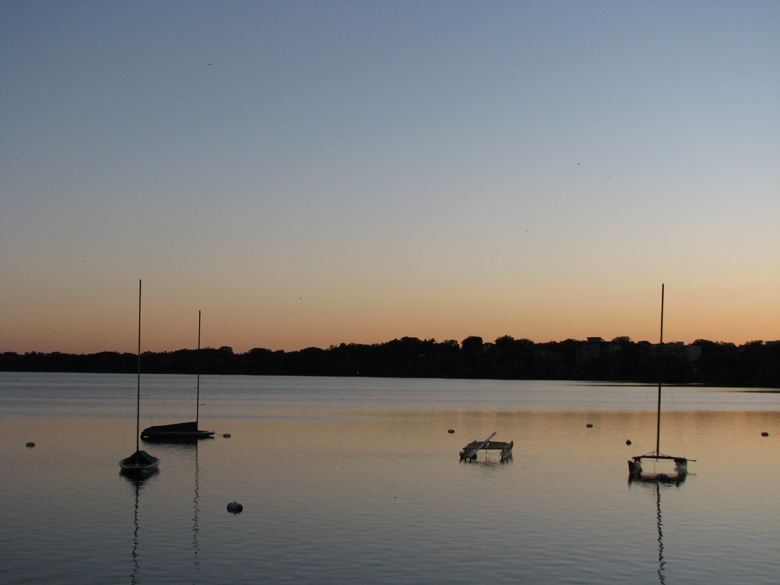 sunset on lake calhoun