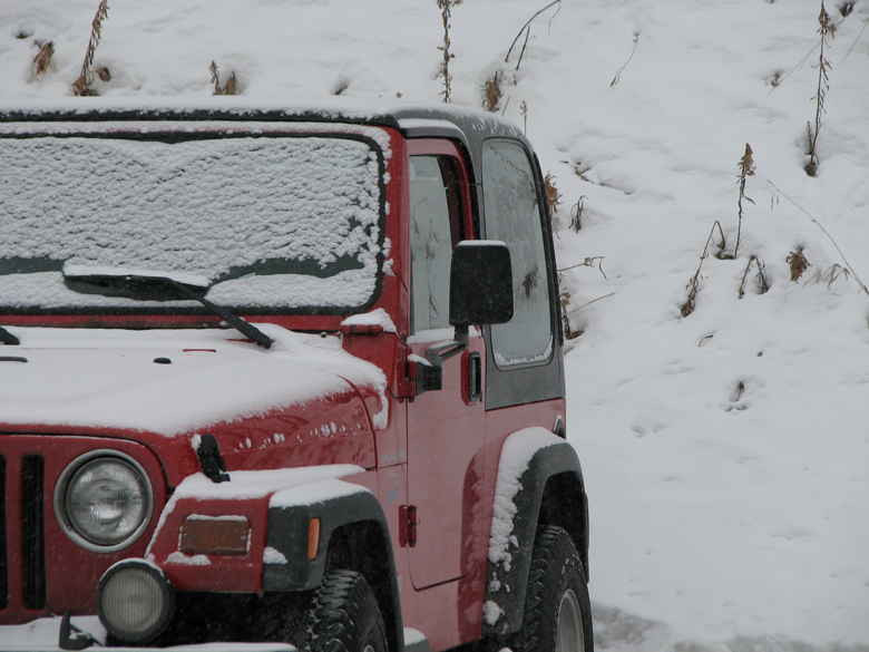 red on white