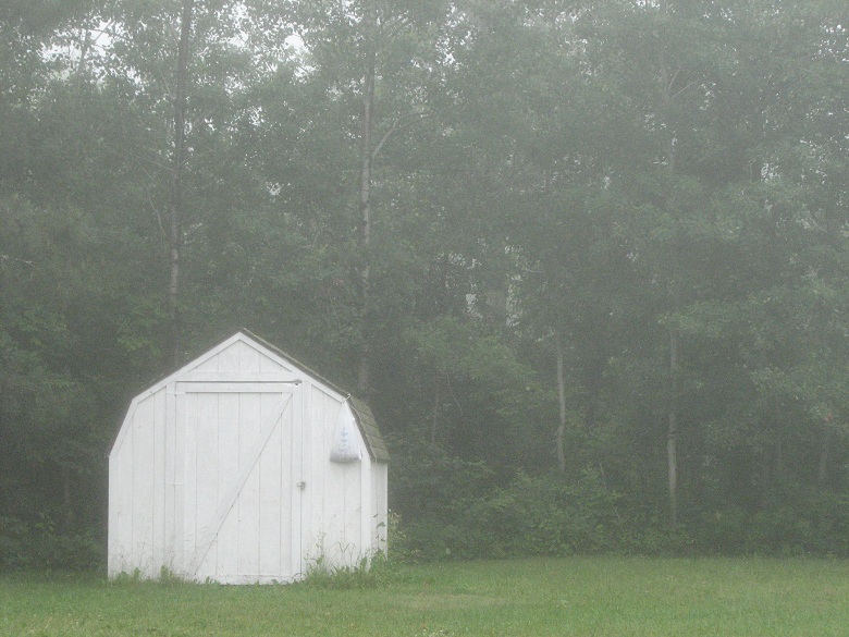 foggy morning, Swensen's cottage, bayfield wisconsin